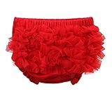 (ビグッド)Bigood ベビーパンツ トレーニングパンツ 赤ちゃん肌着 ソフト綿 パンツ レース付きインナーウェア アウトパンツ 女の子下着 記念写真 レッドL