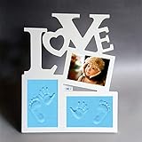 ベビーフレーム 手形 足形 赤ちゃん フォトフレーム ベビープリント 写真立て 安全粘土 赤ちゃん 出産祝い 内祝い ベビー手形記念品 上質な木製フレーム ベビーギフト男女兼用 サイズ/30 x 36