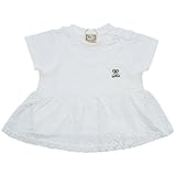 【本体綿100％】2017年 夏物 UZULAND ウズランド MONO レースキャミ 重ね着風 半袖Ｔシャツ ホワイト◇90cm