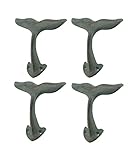 鋳鉄装飾壁フックのセット4グリーンVerdigris仕上げCast Iron Whale Tail壁フック4.5 X 4 X 2.5インチグリーンモデル# 52412