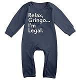 リラックス、Gringo。。。私は法的 – Funny Mexican Latino、スペイン語、ImmigrantベビーPersonality登山服幼児ロンパースネイビー カラー: ブラック