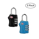 TSA Approved Luggage Travelロック( 2パック) – 3桁組み合わせセキュリティ南京錠スチール – Perfect for Travelバッグ、スーツケース、ロッカー、ジムや