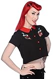Banned Apparel - Red Swallows Black Short Shirt L