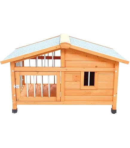 Amazon | 木製犬小屋【片側開閉式屋根】DGH9024S | SIS | ドッグハウス