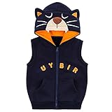 (チェリーレッド) CherryRed キッズ 子供服 女の子 男の子 ベスト 袖なし ベビーベスト秋冬 可愛い 裏起毛 120 ブルー