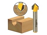 Yonico 14990q 90-Degree V Groove Template Router Bit with 3/8-Inch x 3/16-Inch 1/4-Inch Shank by Yon