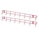 uxcell ウォールハンガー　ウォールハンガー　フック 帽子 衣服　掛ける　8個のフック　ライトレッド2個セット