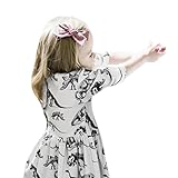 Kunton 高品質 恐竜の骨プリントの中袖ワンピース幼児の赤ちゃんの女の子の漫画の恐竜プリントサンドレス (白い, 3M/70)