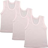 ラ・モルフェ フライスランニングシャツ 3枚組 ベビー肌着 (70cm, ピンク)