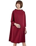Angeliebe エンジェリーベ マタニティ ワンピース 授乳口付き ボトルネック ワイド スリーブ ワンピ 妊婦服 産前 産後 フリー ボルドー 22205 22205100