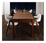 ブラック6脚 7点セット(テーブル+チェア6脚) W140-240 北欧テイスト 天然木ウォールナット材 伸縮ダイニングセット Aurora オーロラ【ﾉｰﾌﾞﾗﾝﾄﾞ品】