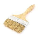 uxcell　ペイントブラシ　金属　剛毛　ウッド　シルバートーン　ウッドカラー　1個入り