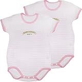 ベビー ロンパース 日本製 2枚組 フライス ボーダー柄 ピンク 80