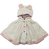 《秋冬春対応》(日本製) Pample Mousse(パンプルムース) ファーフード耳付きマント F(80cm~90cm)/IV NO.DP-74105