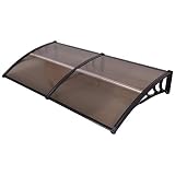 Tangkula 40 " x 80 "ウィンドウオーニング窓モダンポリカーボネートカバーフロントドア屋外パティオキャノピーSun Shetter 3色 ブラウン Window Awning