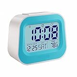 MECO Digital Alarm Clock with Adjustable Nap Time with Date/Time/Temperature Display, Large Screen, 