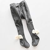 Refaxi ベビーソフトコットンエンジェルウィングカジュアルソリッドウォームストッキング新生児ガールズニーハイソックス（ダークグレー）