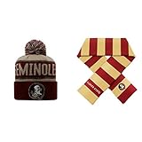 NCAA Florida State Seminoles Belowzeroビーニー帽子とストライプラグビースカーフ2パックバンドル