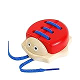 ピントーイ 木のおもちゃ ひも通し ひもひもテントウ (レッド)