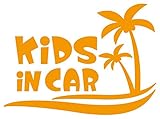 Sticker Shop Haru KIDS ＩＮ CAR ステッカー ヤシの木 20cm オレンジ