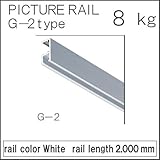 コレダーライン G-2 【タキヤ】 ピクチャーレール ホワイト レール長さ:2000mm 薄型壁面取付タイプ 額掛 金具