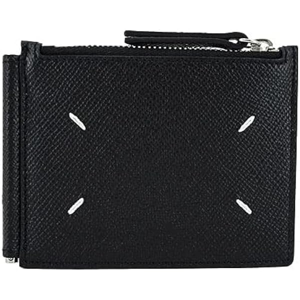 Maison Margiela マネークリップ 黒 Maison Margiela - 4ステッチ マネークリップ ウォレット