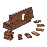 Set of 8 - Handmade Wooden Domino Tile Game in Storage Box - with Playing Instructions - Gifts in Se