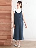 Angeliebe エンジェリーベ マタニティ ワンピース 授乳口付き キャミ ワンピ ＆ リブ トップス セット 妊婦服 産前 産後 半袖 M ～ L ネイビー 21864 21864302
