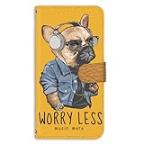 Google Pixel 9 用 スマホケース 手帳 フレキシブル ピクセル9カバー フレブル ミュージック ストリート系 おしゃれ犬 イエロー 234a05m