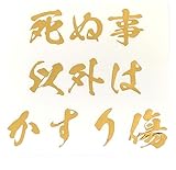 ヘルメットステッカー 死ぬこと以外はかすり傷 バイク ステッカー 車用デカール カッティングステッカー P0046 (ゴールド)