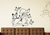バンビ鹿壁デカールFawn Disney Cartoonsリムーバブル防水ビニールステッカー動物保育園ウォールアートTeen子供部屋壁装飾壁画( 220 a )