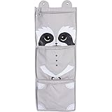 (Raccoon) - Sea Team Stylish Raccoon Design Canvas & Linen Fabric Wall and Door Rack Hanging Storage