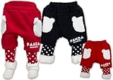 (パンダマニア)PANDA MANIA 【PANDA MANIA】 パンダマニア 起毛×ボア 重ね着風 ポケット付き パンツ 80cm/90cm/95cm 95 レッド