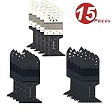WINGONEER 15pcミックスソーウッドバイメタル精密パック振動マルチツールクイックリリースソーブレード
