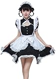 [YZZYQQ] メイド服 可愛い 胸空き ゴスロリ 正統 ドレス 半袖 人気 コスプレ衣装 大きいサイズ メイド コスチューム 半袖 ブラック 5XL