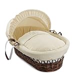 Clair de Lune Stardust Dark Wicker Moses Basket (Cream) by Clair de Lune