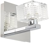 Alico Industries bv311 – 90 – 15 Quatraコレクション1-light Vanity器具、クローム仕上げエッチングラインクリスタルガラス