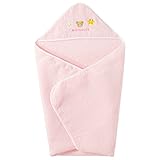 MIKIHOUSE FIRST(ミキハウスファースト)どうぶつ刺繍の無撚糸ベビーバスタオル(アフガンとしても使えます ) －－－,ピンク（08）