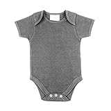(ラークウッド) Larkwood 赤ちゃん・ベビー用 エンベロープネック 半袖ボディースーツ ロンパース スリープスーツ (6-12ヶ月) (ヘザーグレー)