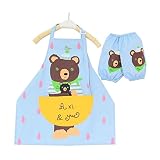 ベビー服 赤ちゃん 服 ベビー エプロン キッズ　男の子 女の子　防水　掃除用エプロンwmtkid10 (水色)