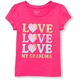 ザ・チルドレンズプレイス THE CHILDREN'S PLACE/ ショートスリーブグリッターグラフィックティ ゼラニウムピンク トップス半袖Tシャツ 2歳【並行輸入】