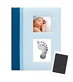 Pearhead Classic Baby Book with Clean Touch Ink Pad Included, Blue by Pearhead