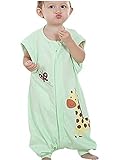Quavey Baby Sleeping Bag Cotton Detachable Long Sleeves Wearable Blanket with Feet(Large) [並行輸入品]