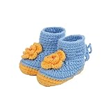 (ダンティヤ)Dantiya  ベビー　キッズ　新生児　秋冬　シューズ　純色　多色選べ　靴下　靴　ニットシューズ　ファーストシューズ (ブルー)