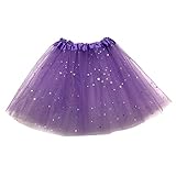 Liebeye 幼児レースペティスカート　キッズ　ベイビー　ガールズ　3レイヤーチュール　　シマースッキン　ダンススカート フリーサイズ パープル