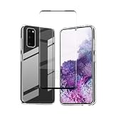 対応 Galaxy S20 5Gケース+ ガラスフィルム 【日本製-硬度9H】SC-51A SCG01 保護フィルム 耐指紋 撥油性 反射低減 飛散防止処理 ギャラクシーS20 5G 柔軟 TPU カバー 全透明 散熱加工 黄変しにくい