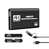DR.TREE 【2025最新】キャプチャーボード switch対応 HDMI キャプチャー 4K 1080P 60FPS USB3.0 低遅延 高速転送 ゲームキャプチャー ゲーム実況生配信 画面共有 ビデオ録画 Windows/7/8/10/Linux OS/PS4/PS5/ Xbox/Switch/Type-C/スマホに対応 1本2役用ケーブル付属