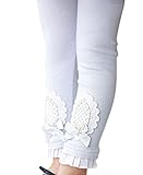 Plus Nao(プラスナオ) レギンスパンツ スパッツ 子供服 女の子 女児 小学生 キッズ ボトムス レース リボン パールビジュー フリル ガーリ グレー 110