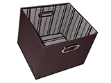 Alexi Ricci Chocolate Brown 11Hx11Wx11D Folding Storage Bin Orginization with Style by Alexi Ricci's