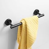 Lemfema タオル掛け タオルバー タオルハンガー 1個 40cm 省スペース ネジとレンチ付き ステンレス 壁掛け タオルホルダー 洗面所 トイレ 浴室 キッチン バスルームアクセサリー つや消し（ブラック）